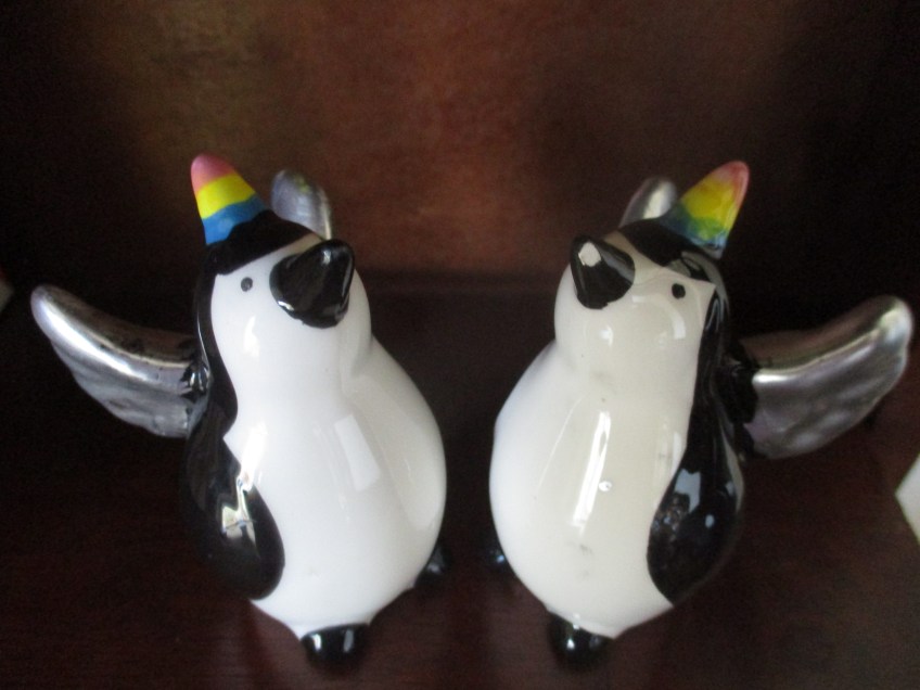 unicorn penguins on my shelf