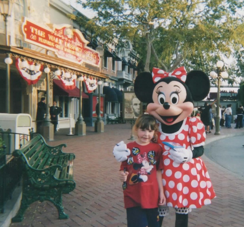 Niece and Minnie at Disneyland