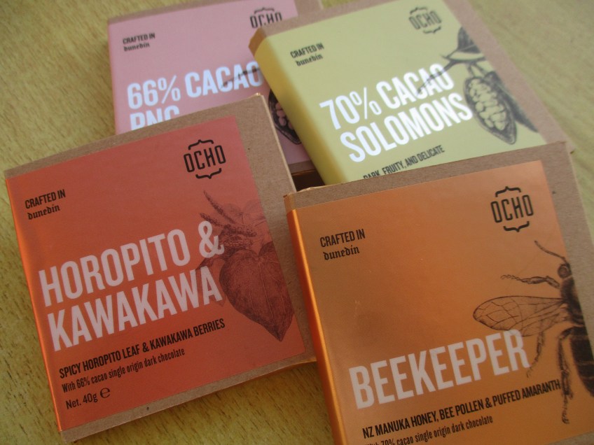A selection of Otago Chocolate Company chocolate bars