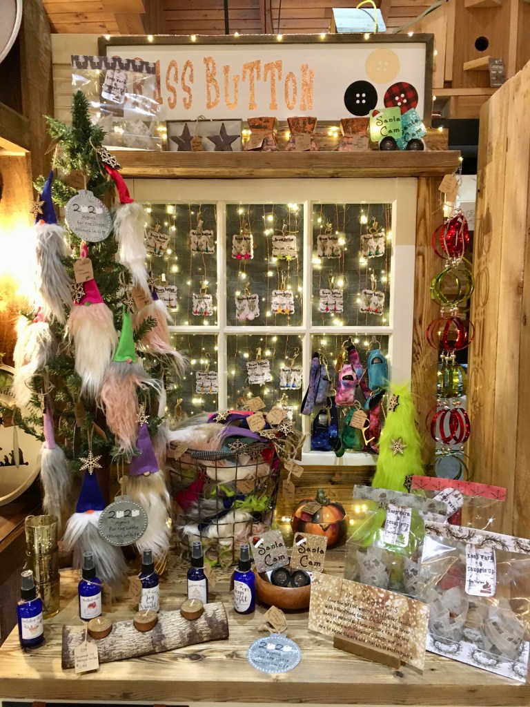 The Brass Button offers fuzzy gnomes, hand sanitizer key rings and more at the Fussy Duck in Salem, Oregon.