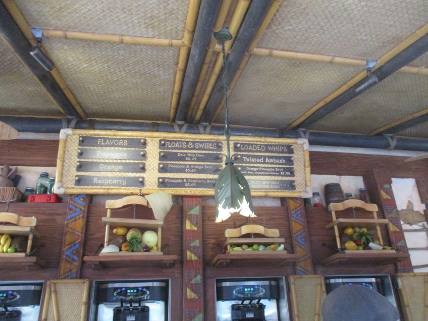 Dole Whip Menu at the Tropical Hideaway, Disneyland