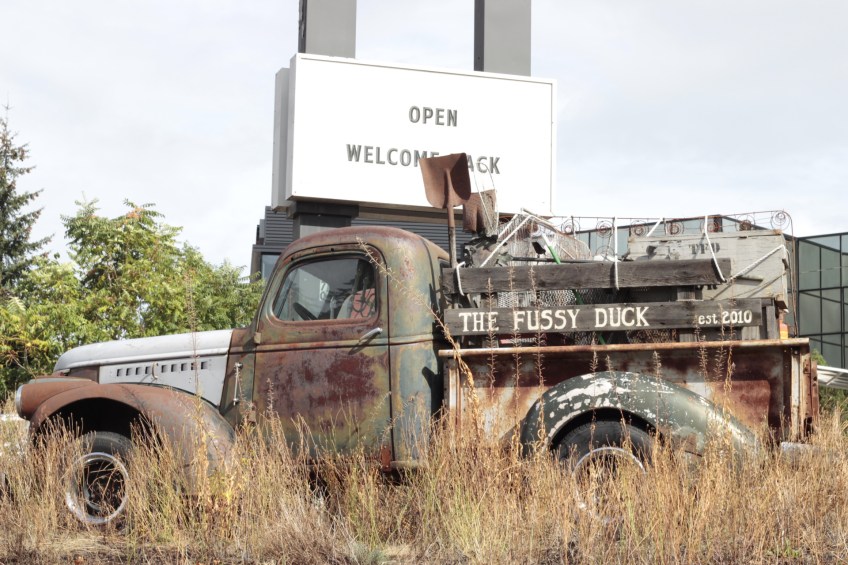 Truck at Fussy Duck in Salem, Oregon