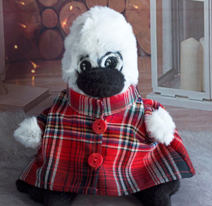 Persimmon Penguin in Plaid