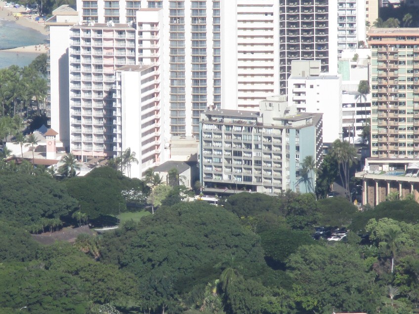 Waikiki Grand Hotel by Castle from Diamond Head Trail